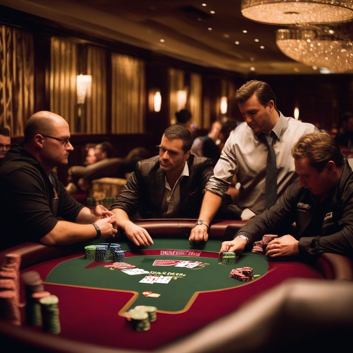 Poker player studying with GTO Wizard at a table.