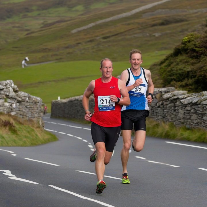 Altenar representatives signing sponsorship extension for Isle of Man Marathon event.