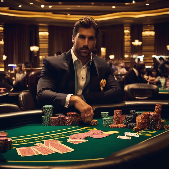 Kenny Hallaert plays poker during World Championship Main Event.