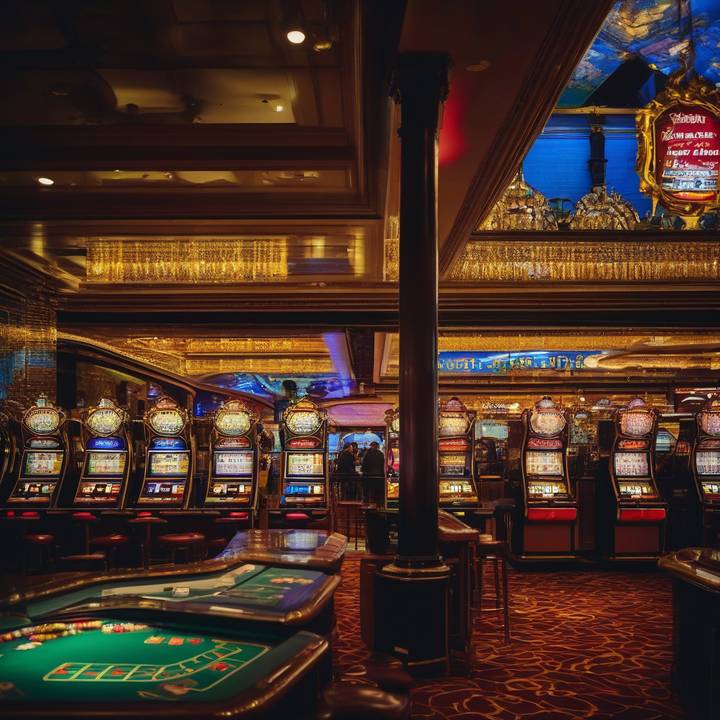 Person looking at a slot machine with concerned expression nearby.